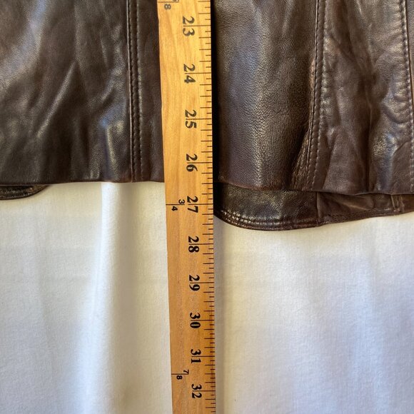 Vintage French Redskins Brown Patina Leather Jacket Size M Glove Soft Read! - Picture 13 of 16